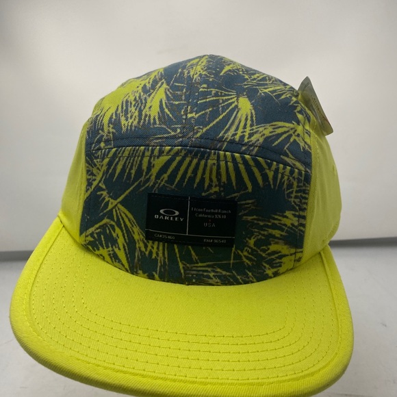 NEW Oakley Cap Men's One Size Bright Lime Latch 5 Panel Adjustable Hat NWT - Picture 3 of 5